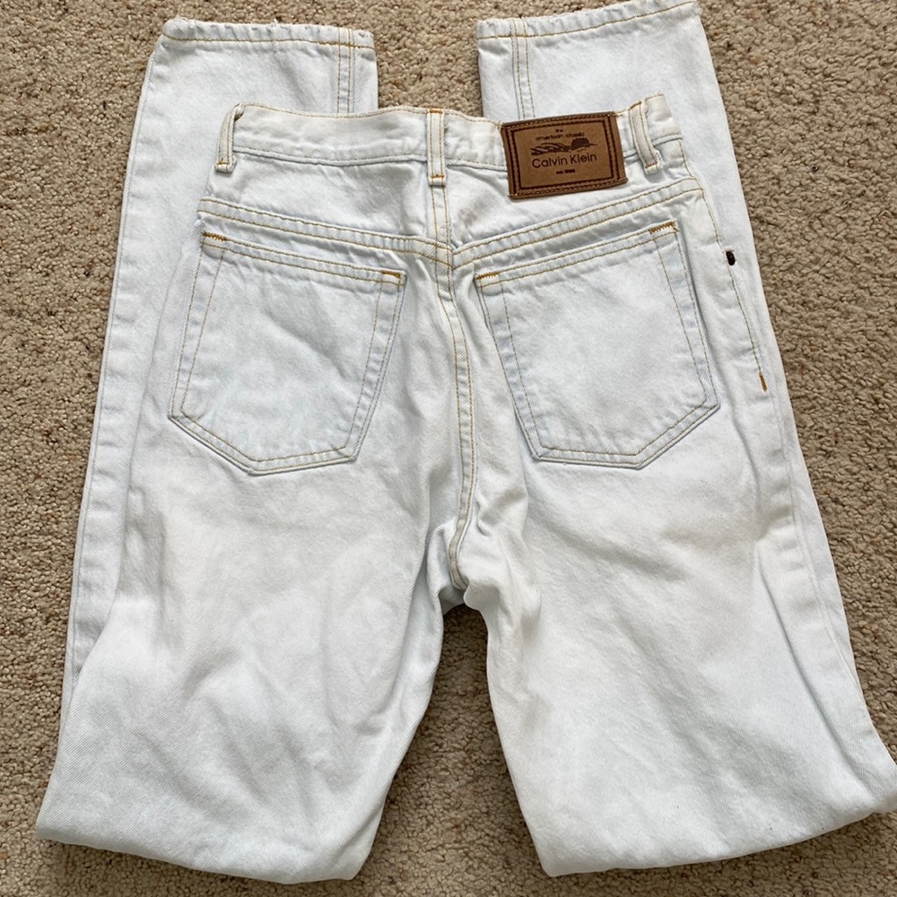Calvin Klein White Straight Leg Jeans